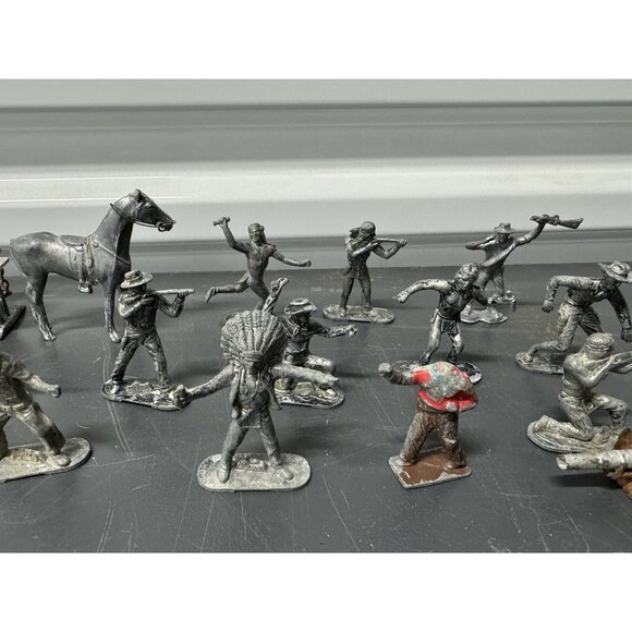 Pewter Lone Star Figures And Other Lead Western Figures COWBOYS INDIANS - Picture 8 of 14